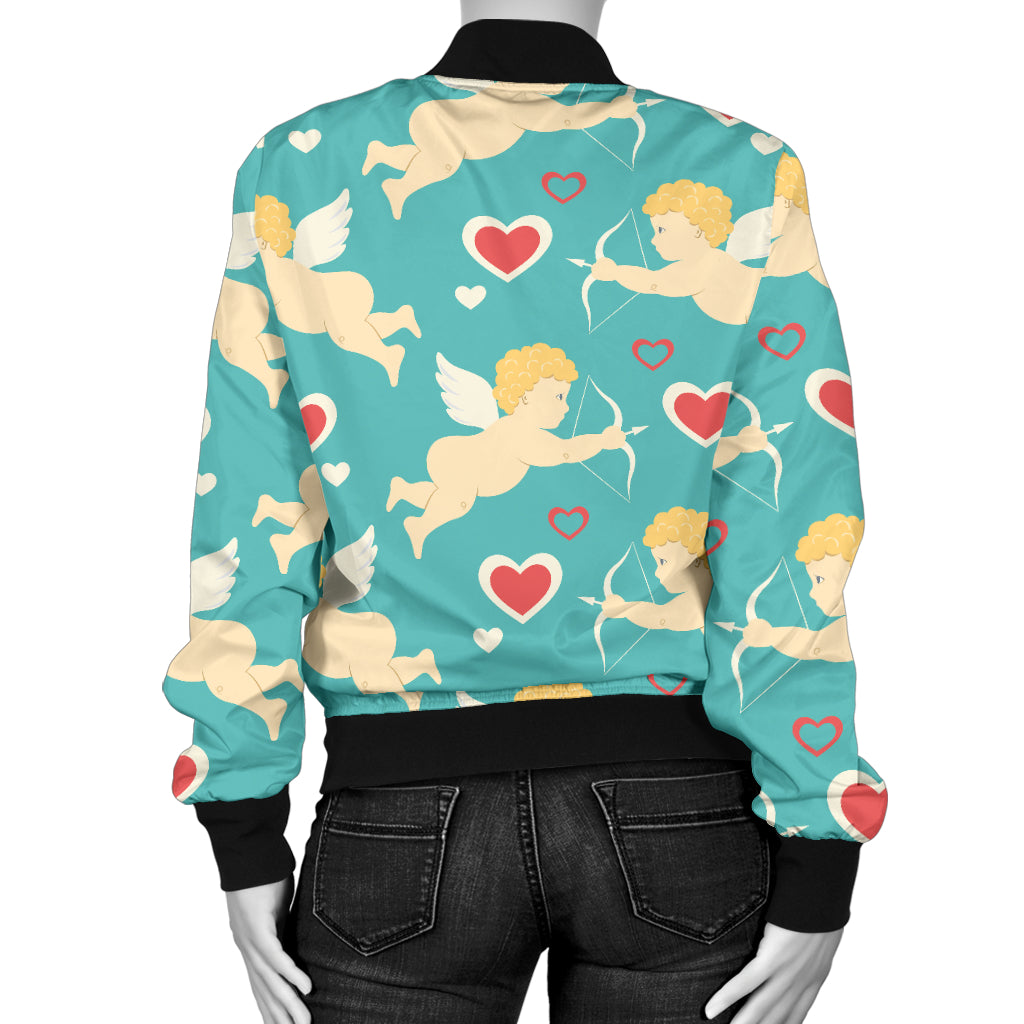 Cupid Pattern Print Design 01 Women's Bomber Jacket
