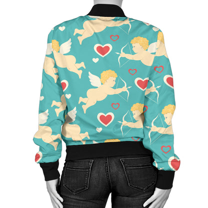 Cupid Pattern Print Design 01 Women's Bomber Jacket