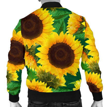 Sunflower Pattern Print Design SF02 Men Bomber Jacket