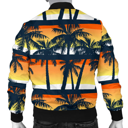 Palm Tree Pattern Print Design PT011 Men Bomber Jacket