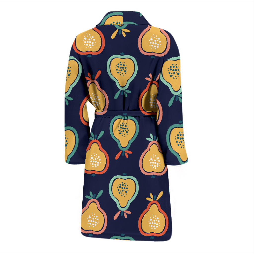 Pear Pattern Print Design PE03 Men Bathrobe