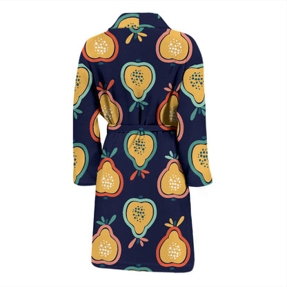 Pear Pattern Print Design PE03 Men Bathrobe