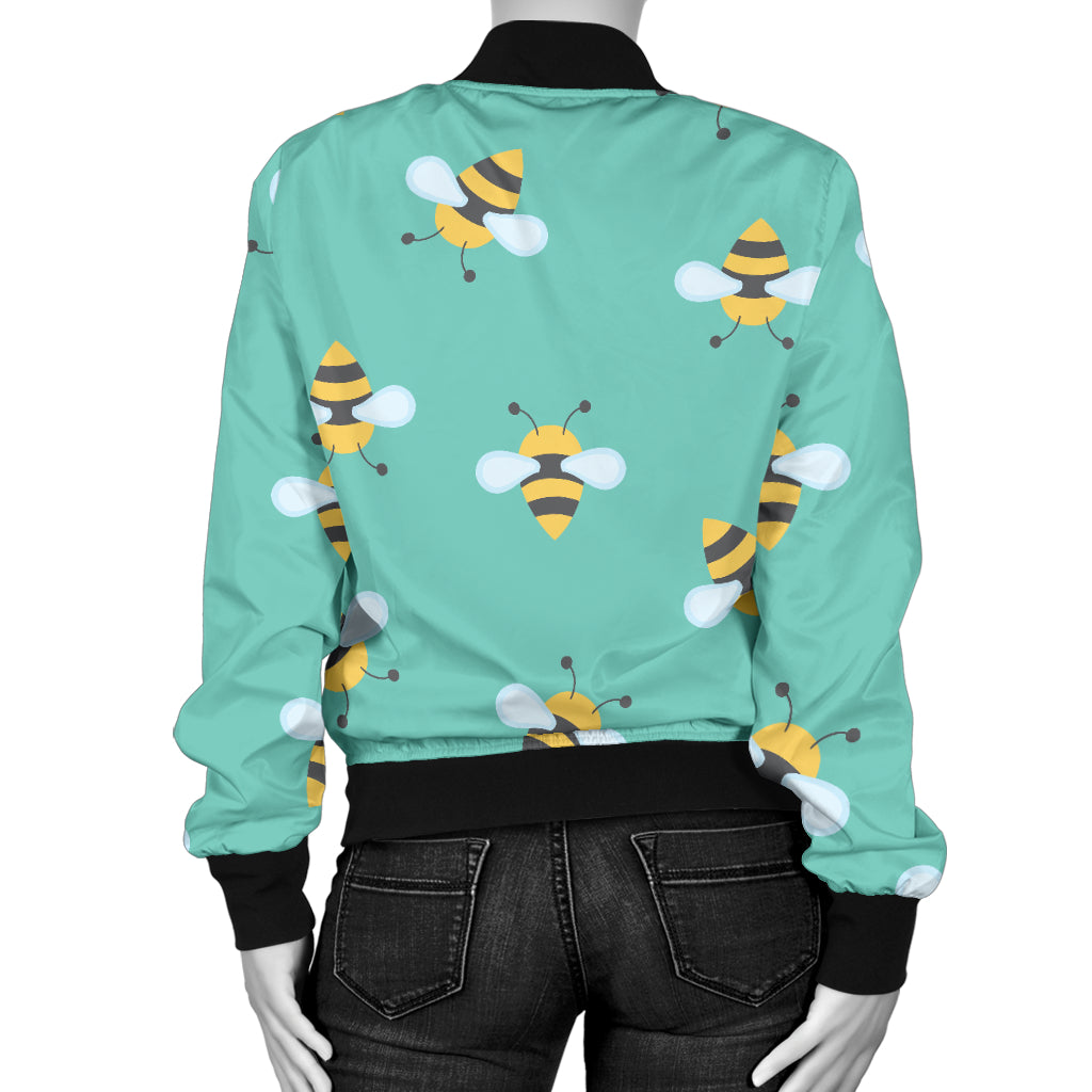 Bee Pattern Print Design 01 Women's Bomber Jacket