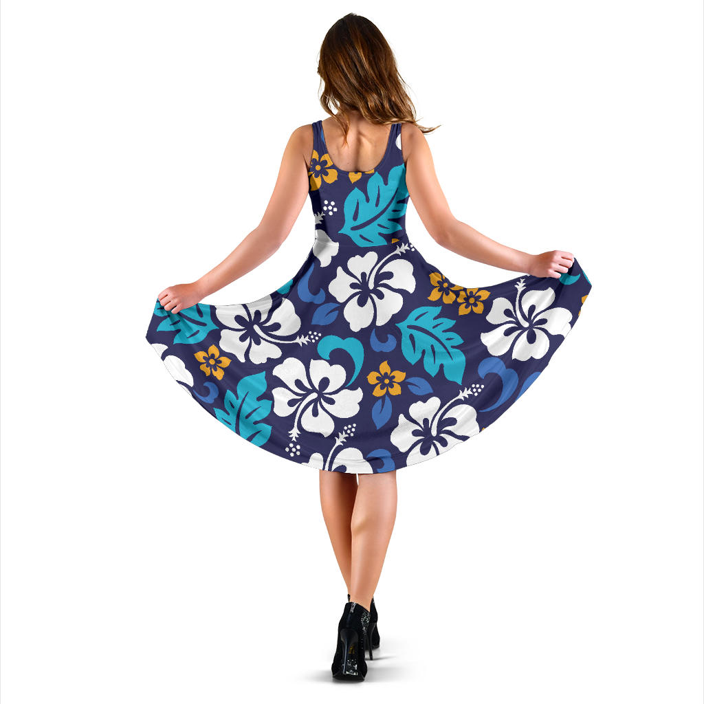 Hibiscus Pattern Print Design HB030 Midi Dress