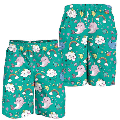 Narwhal Pattern Print Design 04 Mens Shorts