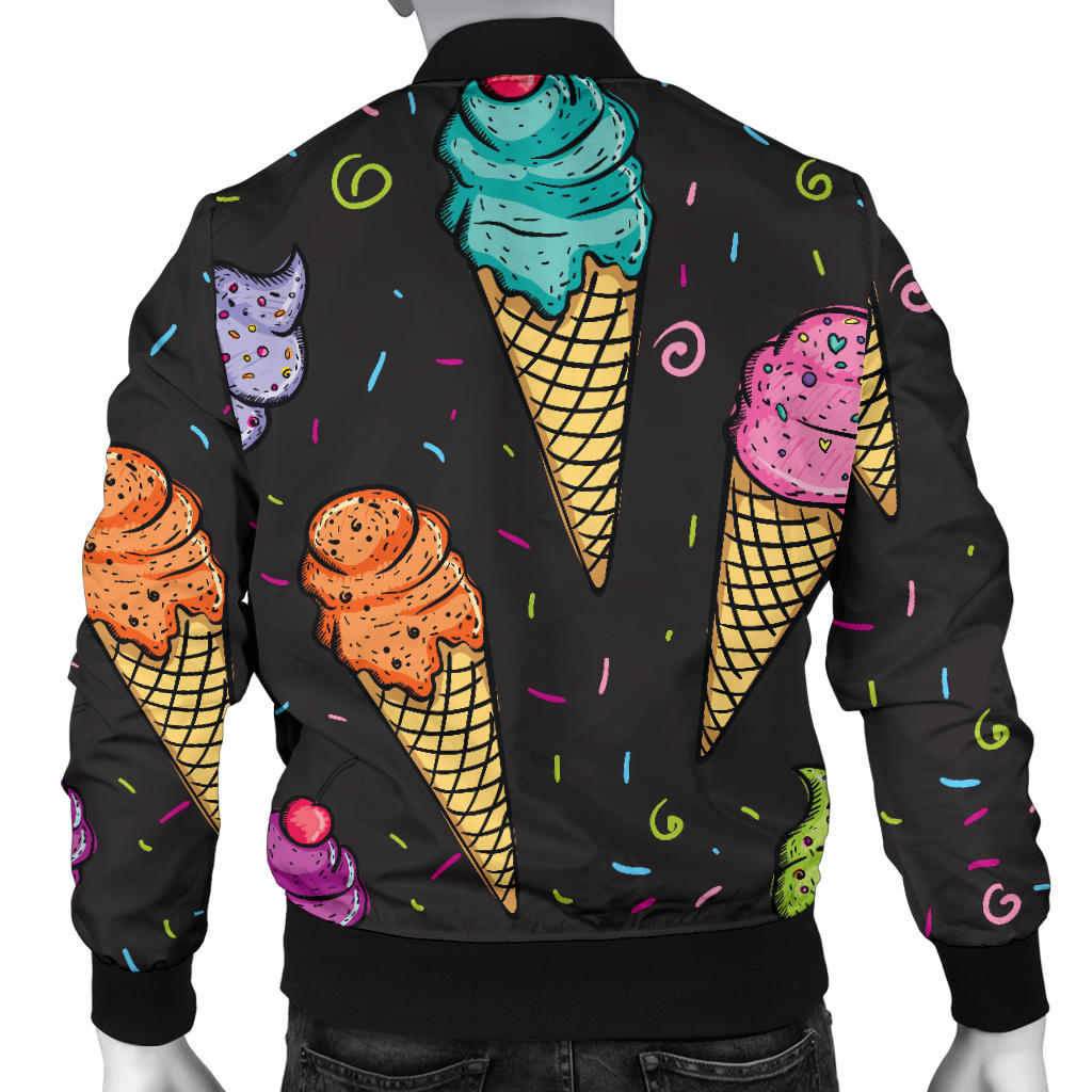Ice Cream Pattern Print Design IC06 Men Bomber Jacket