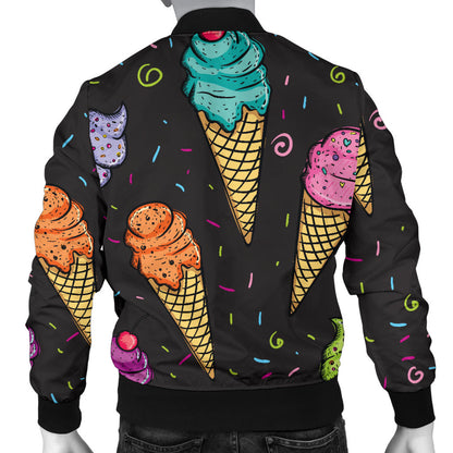 Ice Cream Pattern Print Design IC06 Men Bomber Jacket