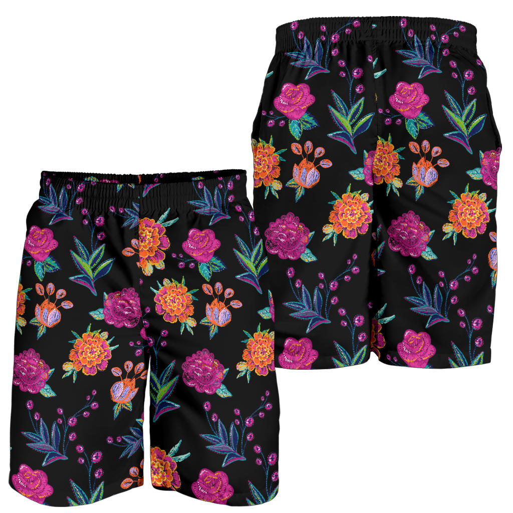 Marigold Pattern Print Design MR02 Mens Shorts