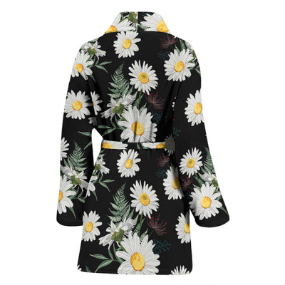 Daisy Pattern Print Design DS07 Women Bathrobe