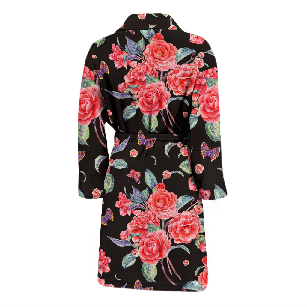 Camellia Pattern Print Design CM03 Men Bathrobe