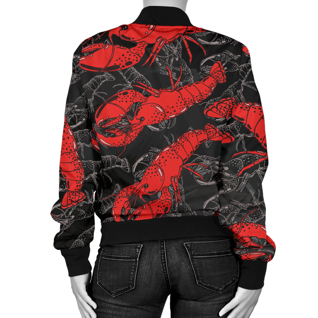 Lobster Pattern Print Design 04 Women's Bomber Jacket