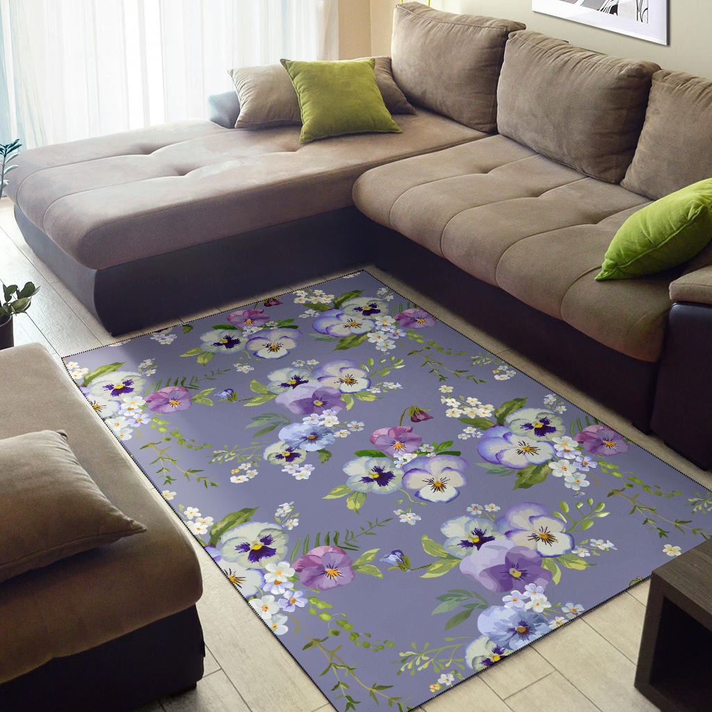 Pansy Pattern Print Design PS05 Area Rugs