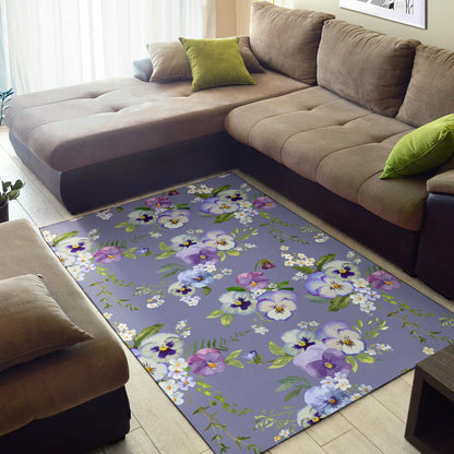 Pansy Pattern Print Design PS05 Area Rugs