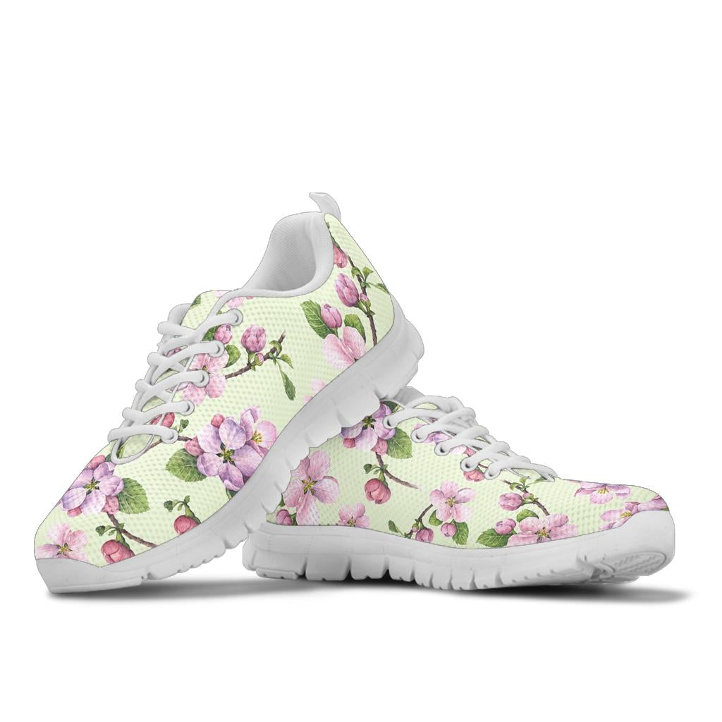 Apple blossom Pattern Print Design AB05 Sneakers White Bottom Shoes