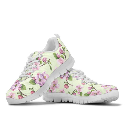 Apple blossom Pattern Print Design AB05 Sneakers White Bottom Shoes