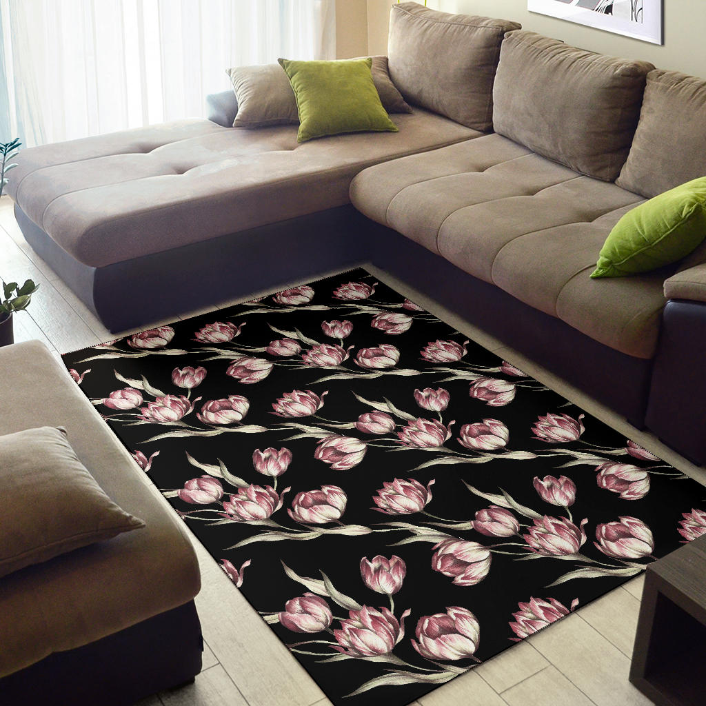 Tulip Pink Pattern Print Design TP02 Area Rugs