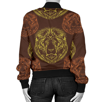 Lion Pattern Print Design 04 Women's Bomber Jacket