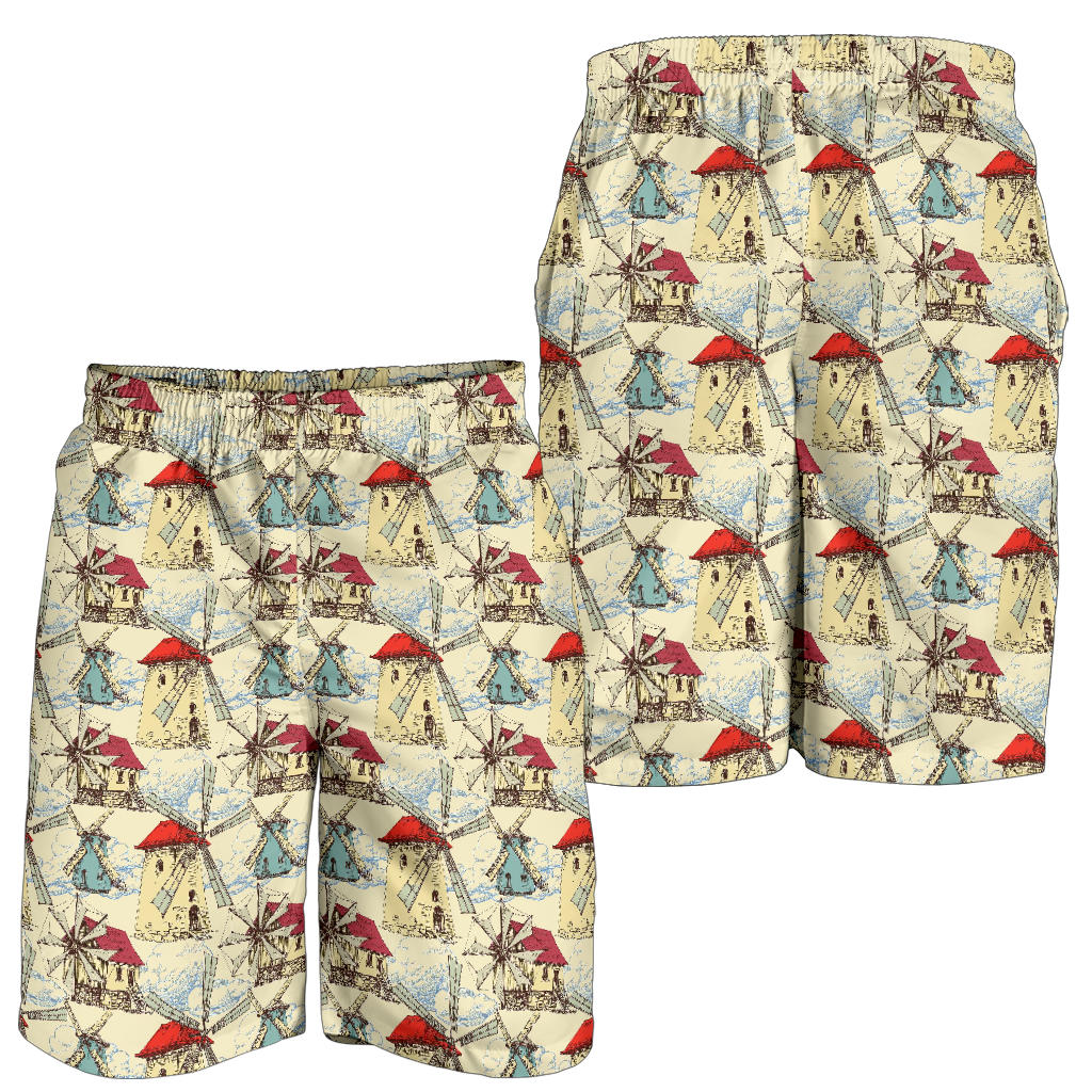 Windmill Pattern Print Design 01 Mens Shorts