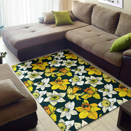 Daffodils Pattern Print Design DF02 Area Rugs