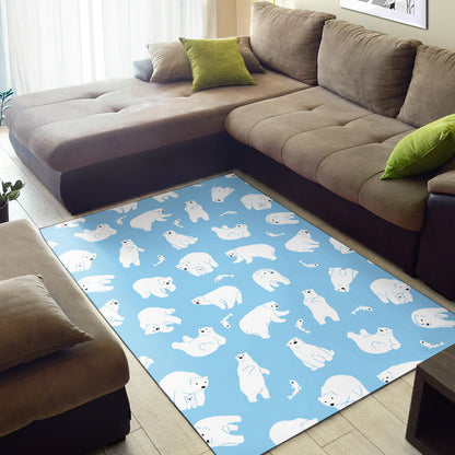 Polar Bear Pattern Print Design PB01 Area Rugs
