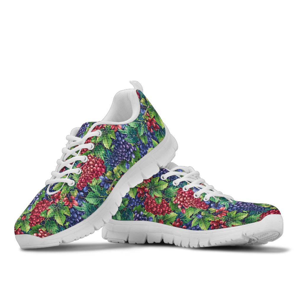 Grape Pattern Print Design GP02 Sneakers White Bottom Shoes
