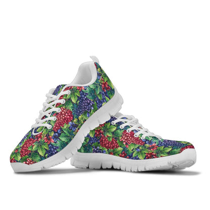 Grape Pattern Print Design GP02 Sneakers White Bottom Shoes