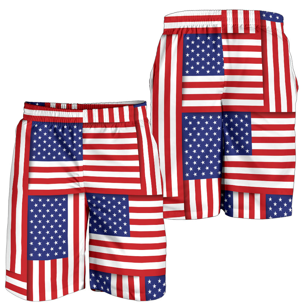 Patriotic US Flag Pattern Print Design A01 Mens Shorts
