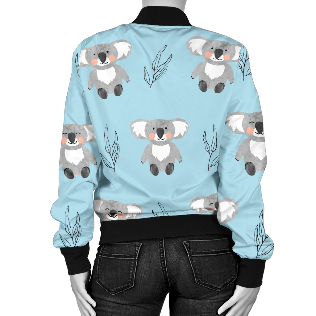 Koala Pattern Print Design 01 Women's Bomber Jacket
