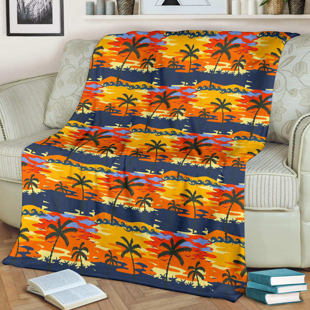 Palm Tree Pattern Print Design PT010 Fleece Blanket