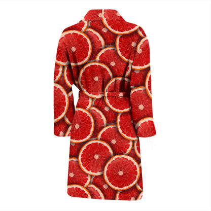 Grapefruit Pattern Print Design GF05 Men Bathrobe