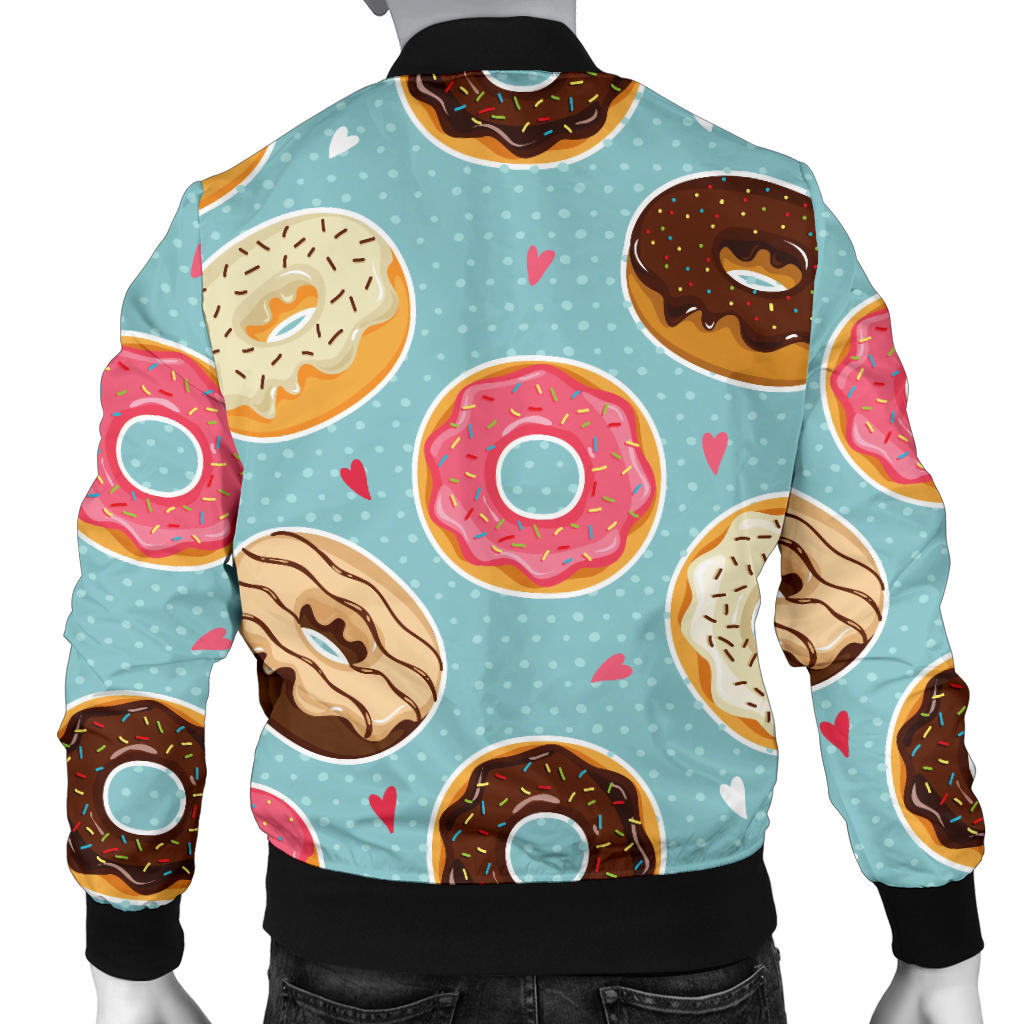 Donut Pattern Print Design DN04 Men Bomber Jacket