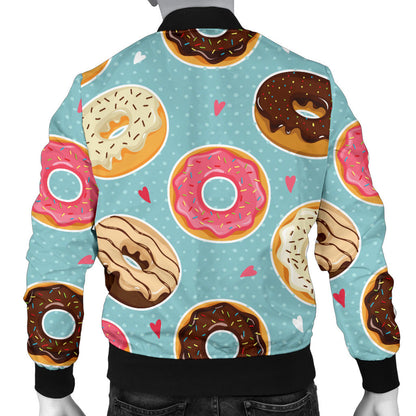 Donut Pattern Print Design DN04 Men Bomber Jacket