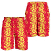 Orange Hibiscus Pattern Print Design HB018 Mens Shorts