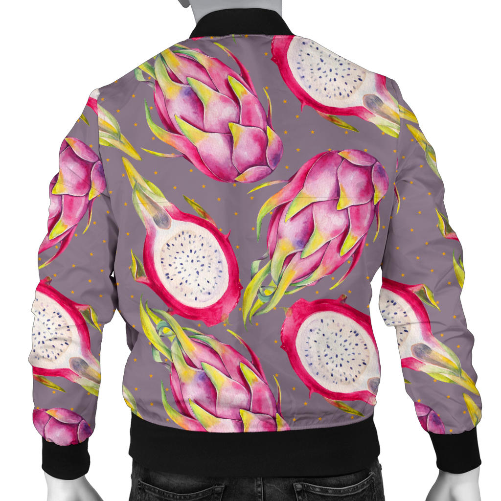 Dragonfruit Pattern Print Design DF03 Men Bomber Jacket