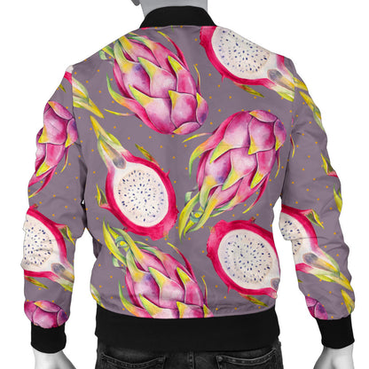 Dragonfruit Pattern Print Design DF03 Men Bomber Jacket