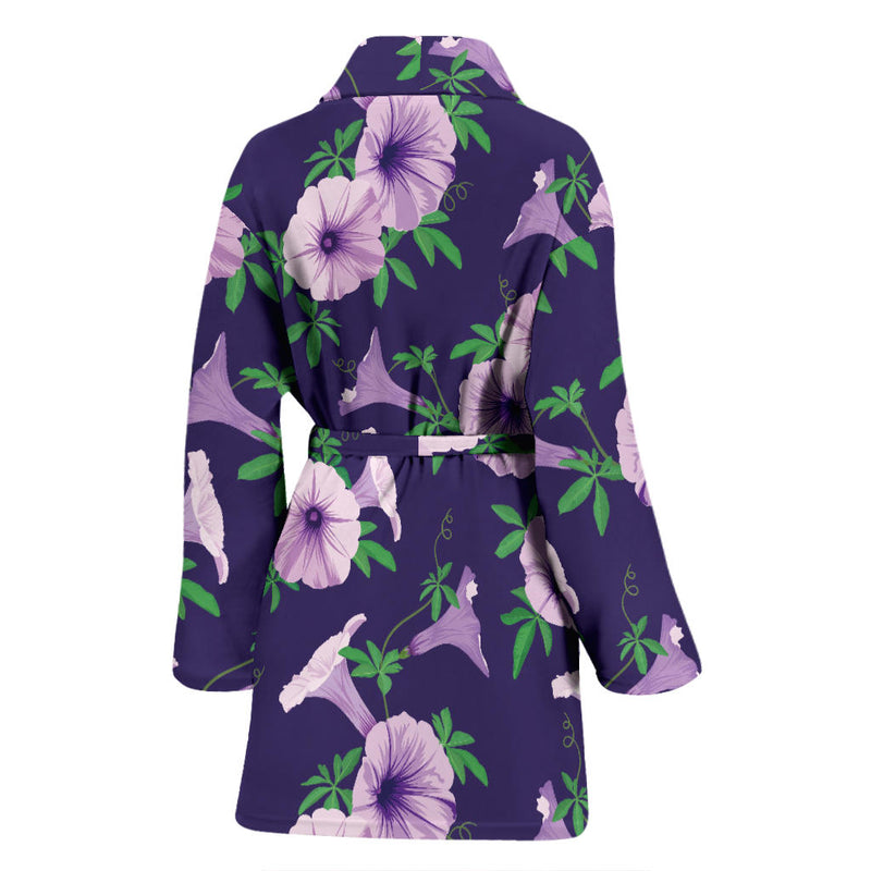 Morning Glory Pattern Print Design MG01 Women Bathrobe