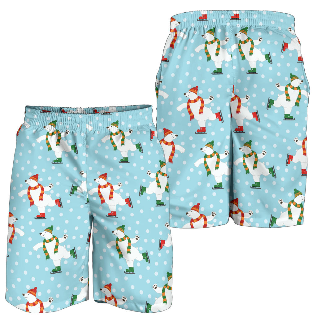 Polar Bear Pattern Print Design PB07 Mens Shorts