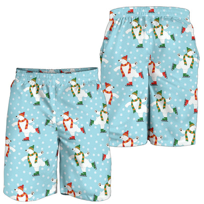 Polar Bear Pattern Print Design PB07 Mens Shorts