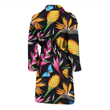 Tropical Flower Pattern Print Design TF016 Men Bathrobe