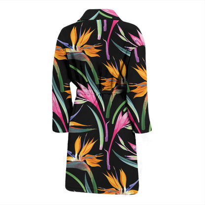 Tropical Flower Pattern Print Design TF017 Men Bathrobe