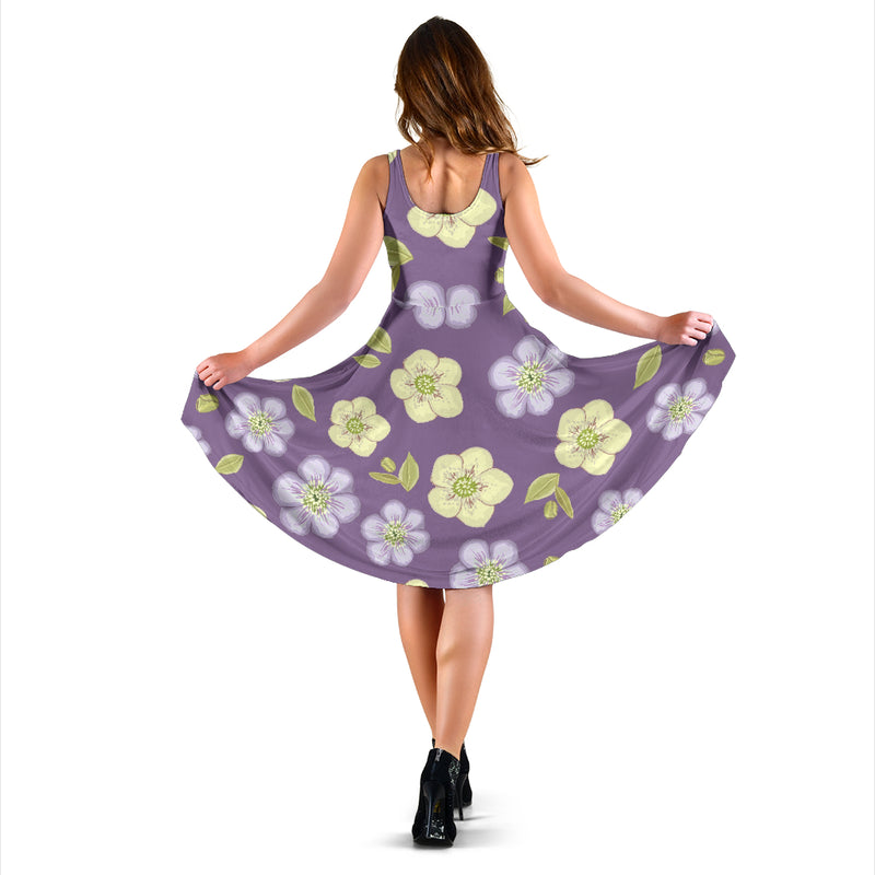 Anemone Pattern Print Design AM013 Midi Dress