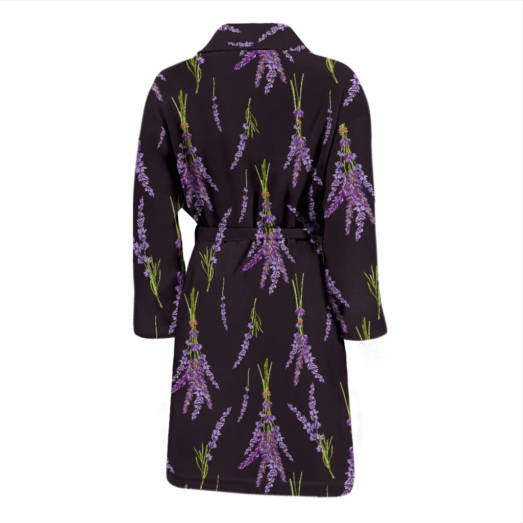 Lavender Pattern Print Design LV05 Men Bathrobe