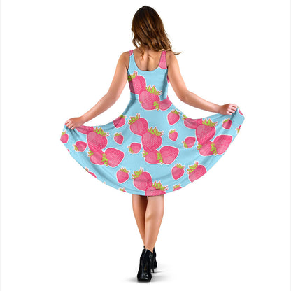 Strawberry Pattern Print Design SB04 Midi Dress