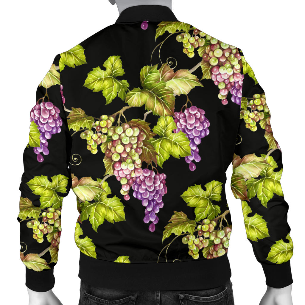 Grape Pattern Print Design GP04 Men Bomber Jacket