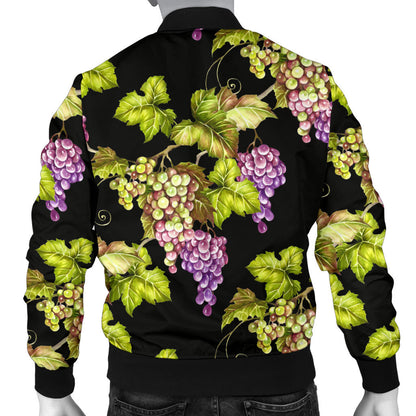 Grape Pattern Print Design GP04 Men Bomber Jacket