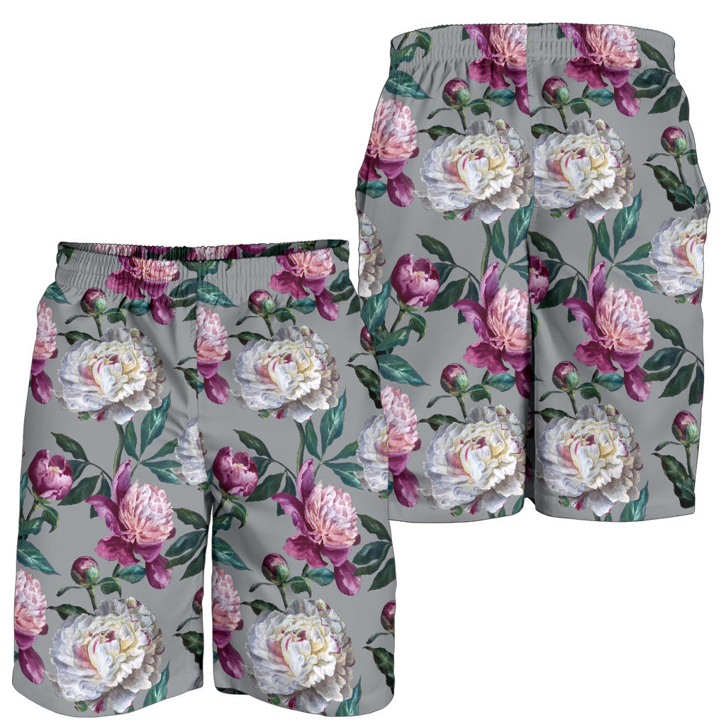 Peony Pattern Print Design PE01 Mens Shorts