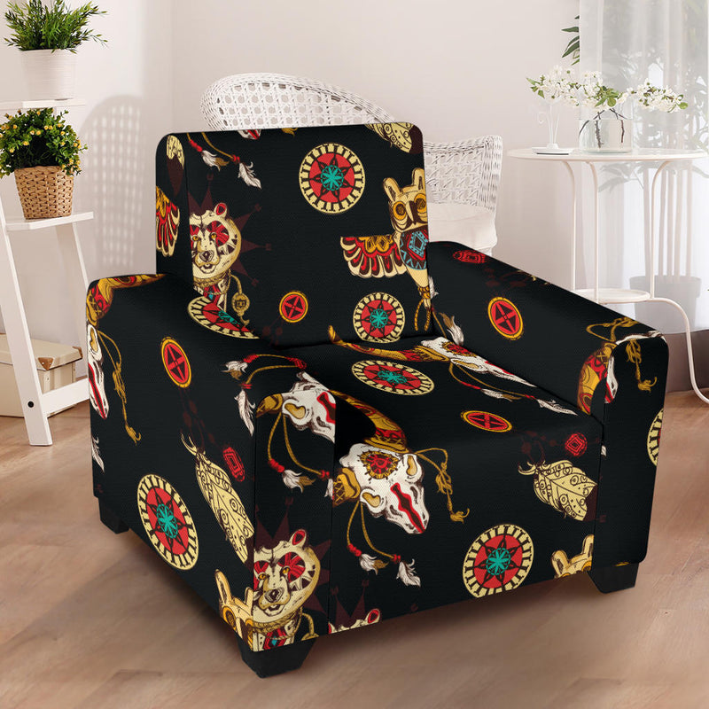 Native American Symbol Pattern Armchair Slipcover