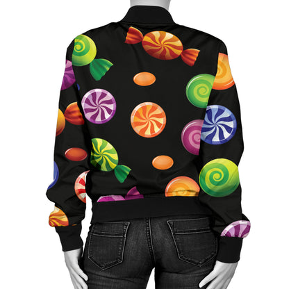 Candy Pattern Print Design 01 Women's Bomber Jacket