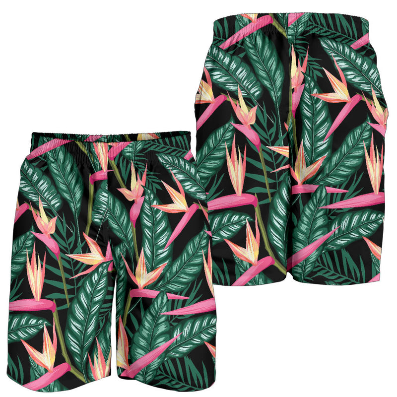 Bird Of Paradise Pattern Print Design BOP03 Mens Shorts