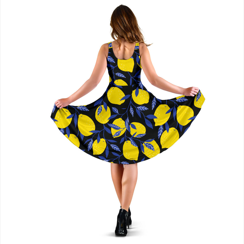 Lemon Pattern Print Design LM01 Midi Dress